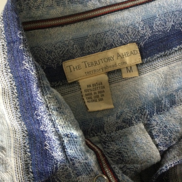 Vintage Western Cotton Snap Button Up Shirt by The Territory Ahead - Picture 4 of 5